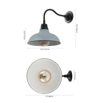 Aurora 12.25" Farmhouse Industrial Indoor/Outdoor Iron LED Gooseneck Arm Outdoor Sconce